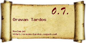 Oravan Tardos névjegykártya